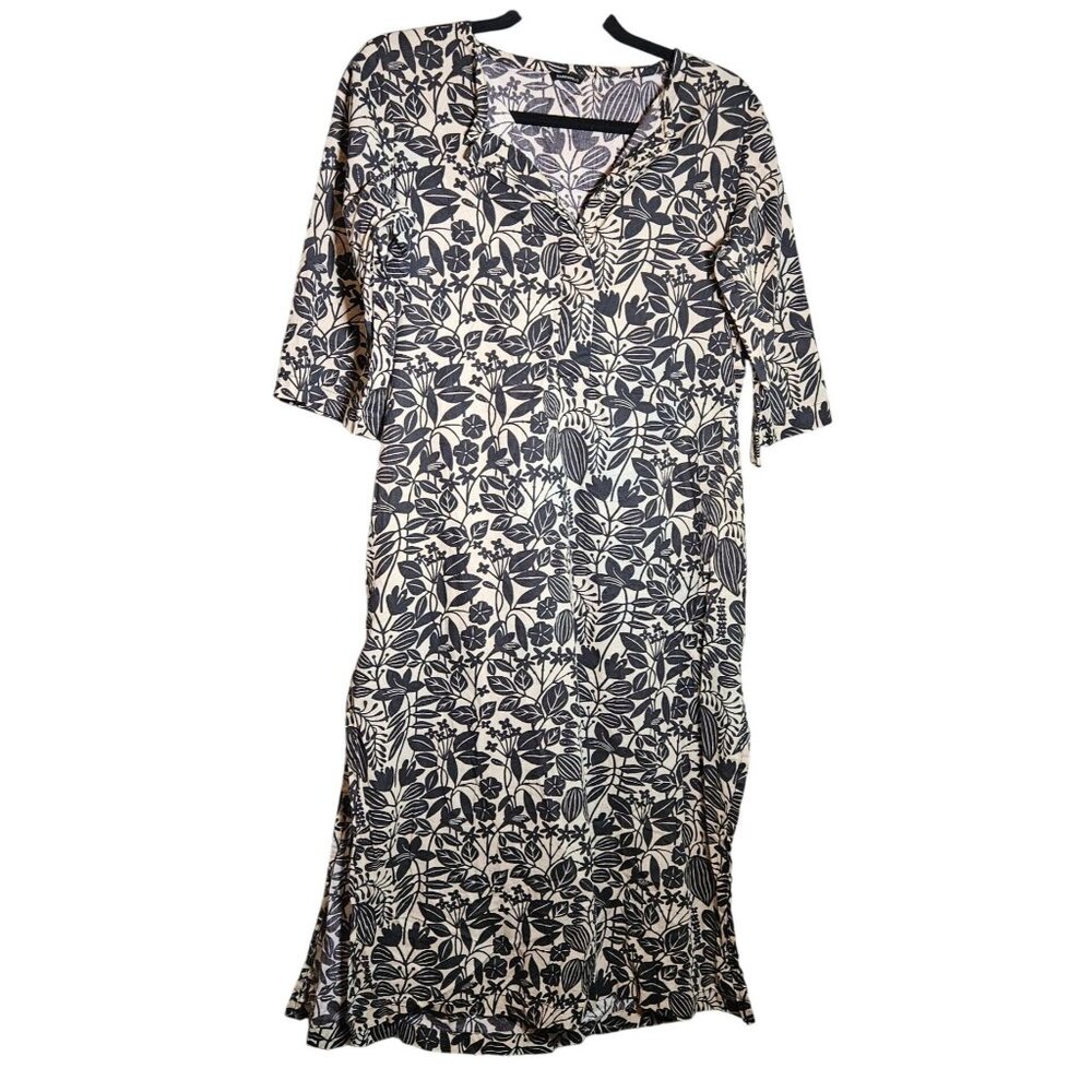 Floral Black & White Long Sleeve Dress Size S